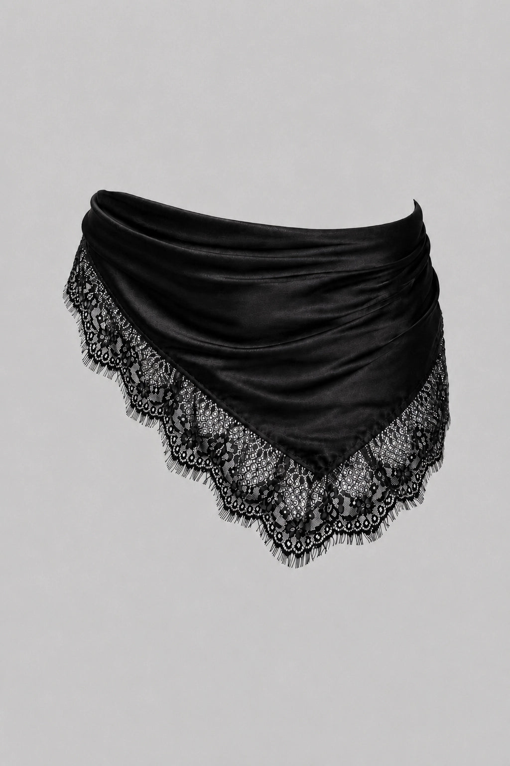 Lace Trim Silk Scarf